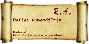 Raffai Annamária névjegykártya